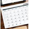Calendrier papier souple