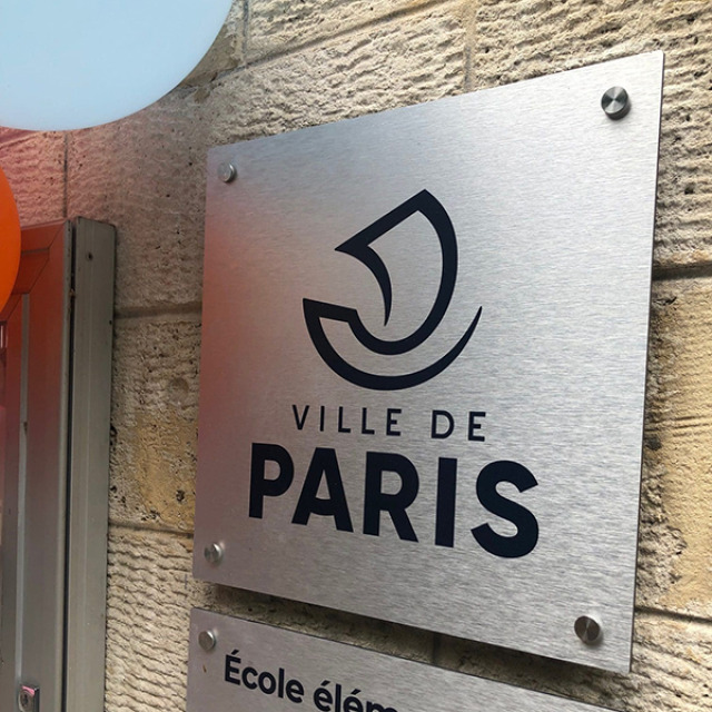 Plaque pro brossé argent